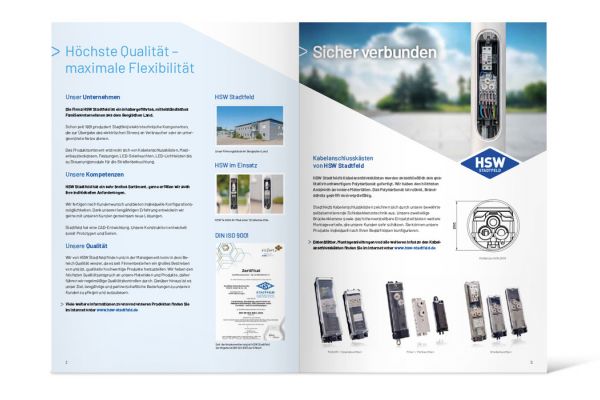 HSW Stadtfeld | Katalog „Kabelanschlusskästen“ Doppelseite