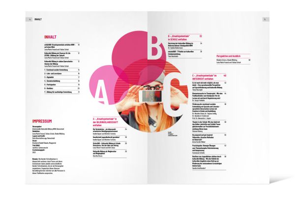 Kreativpotentiale entfalten NRW | Broschüre Doppelseite Kreativpotentiale entfalten NRW | Broschüre Doppelseite