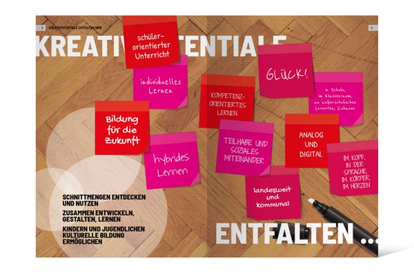 Kreativpotentiale entfalten NRW | Broschüre Doppelseite Kreativpotentiale entfalten NRW | Broschüre Doppelseite