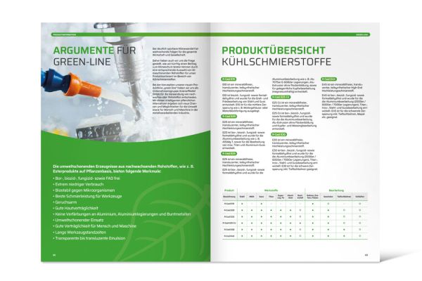 Riedel Schmierstoffe GmbH | Prospekt „Green-Line“, Doppelseite Riedel Schmierstoffe GmbH | Prospekt „Green-Line“, Doppelseite