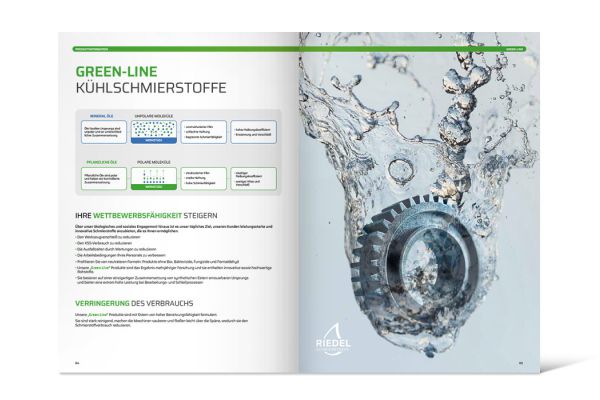 Riedel Schmierstoffe GmbH | Prospekt „Green-Line“, Doppelseite Riedel Schmierstoffe GmbH | Prospekt „Green-Line“, Doppelseite