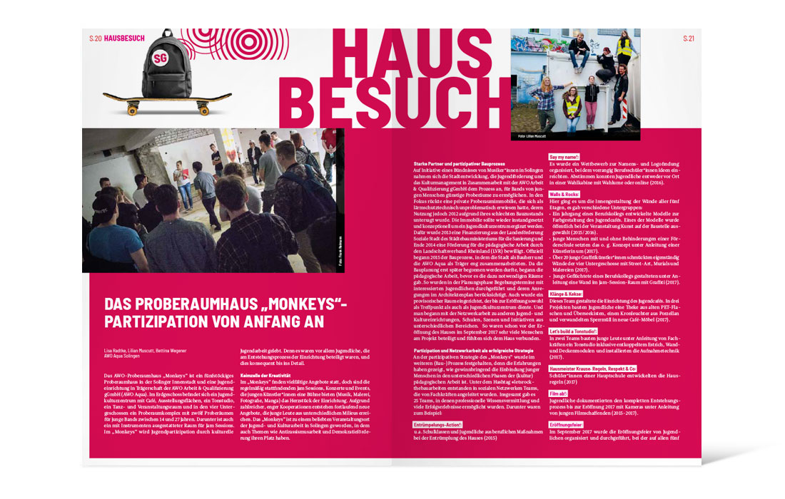 Doppelseite Themenheft „Partizipation in der kulturellen Jugendarbeit“