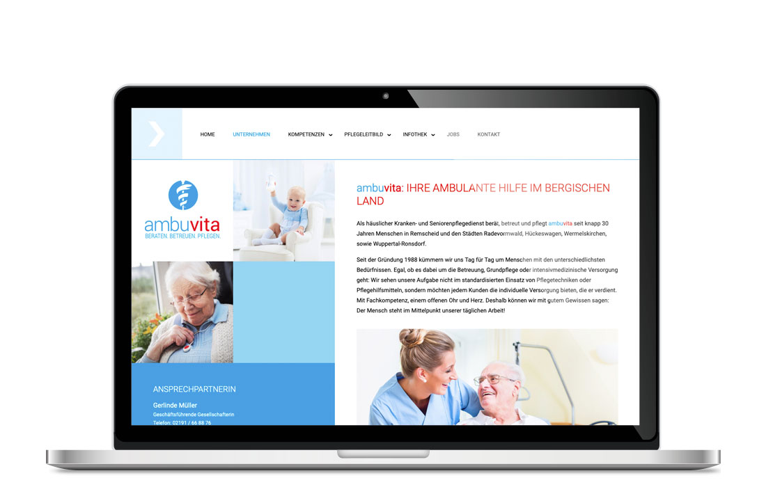 ambuvita | Internetseite, Unterseite