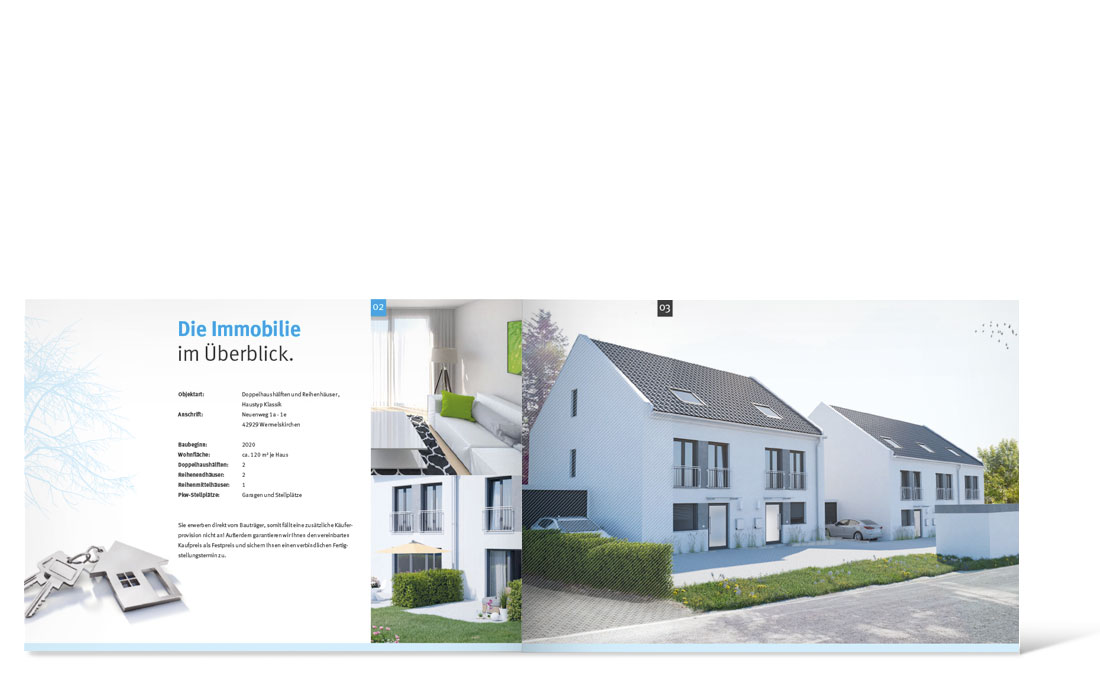 Doppelseite eines Betonia Bau Exposés