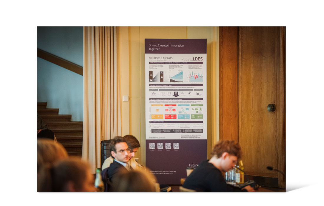 Bild vom Tagungsraum des Future Cleantech Festival 24 mit Rollup