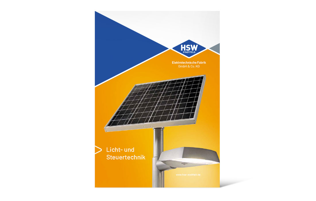 Titel des Produktkatalogs „Licht“ von HSW-Stadtfeld