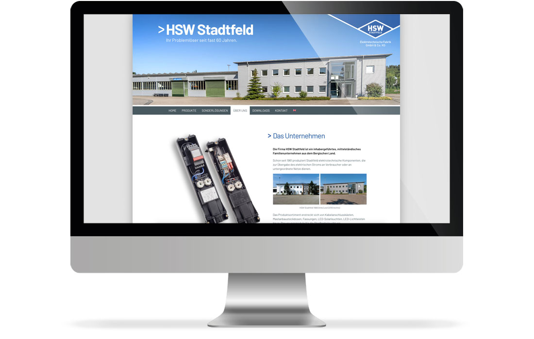 Die Moore Deutschland Webseite in der Desktop-Ansicht