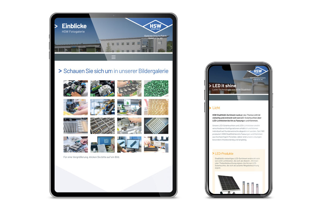 Die Moore Deutschland Webseite in der mobile Ansicht