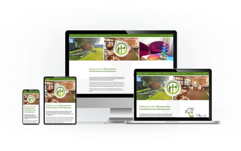 Präsentation der Webseite des ÖFZ Lüttringhausen auf verschiedenen Endgeräten