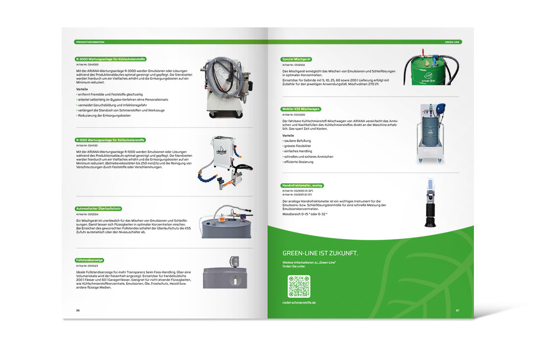 Doppelseite des Prospekts „Green-Line“