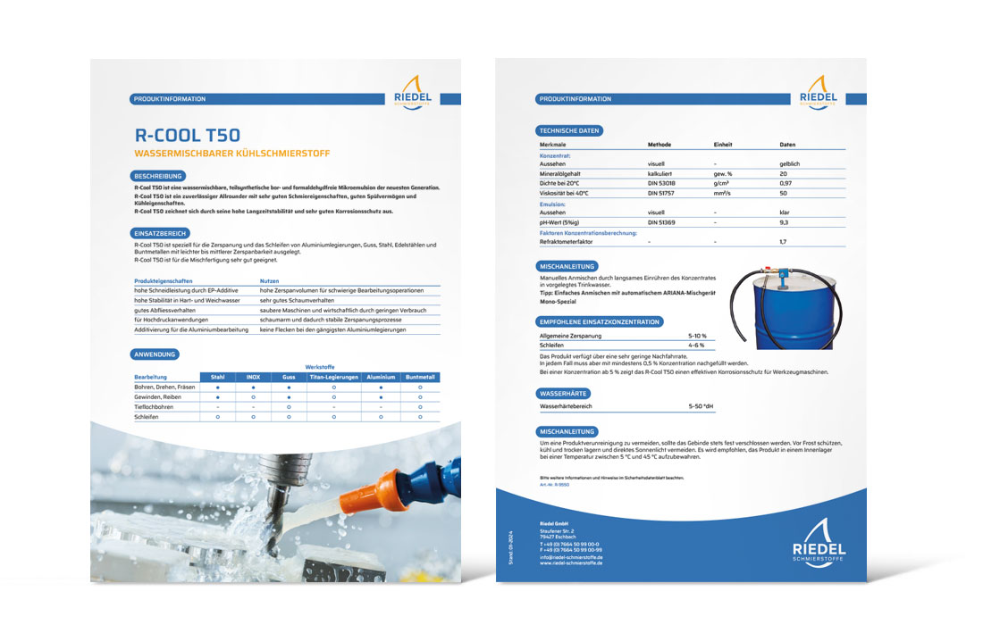 Vorder- und Rückseite vom Datenblatt R-GRIND 590