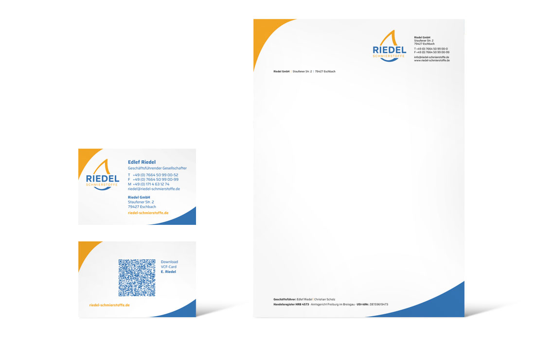 Die Geschäftsausstattung der Riedel Schmierstoffe GmbH