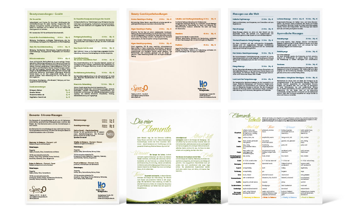 Einleger für den Spa2O-Folder