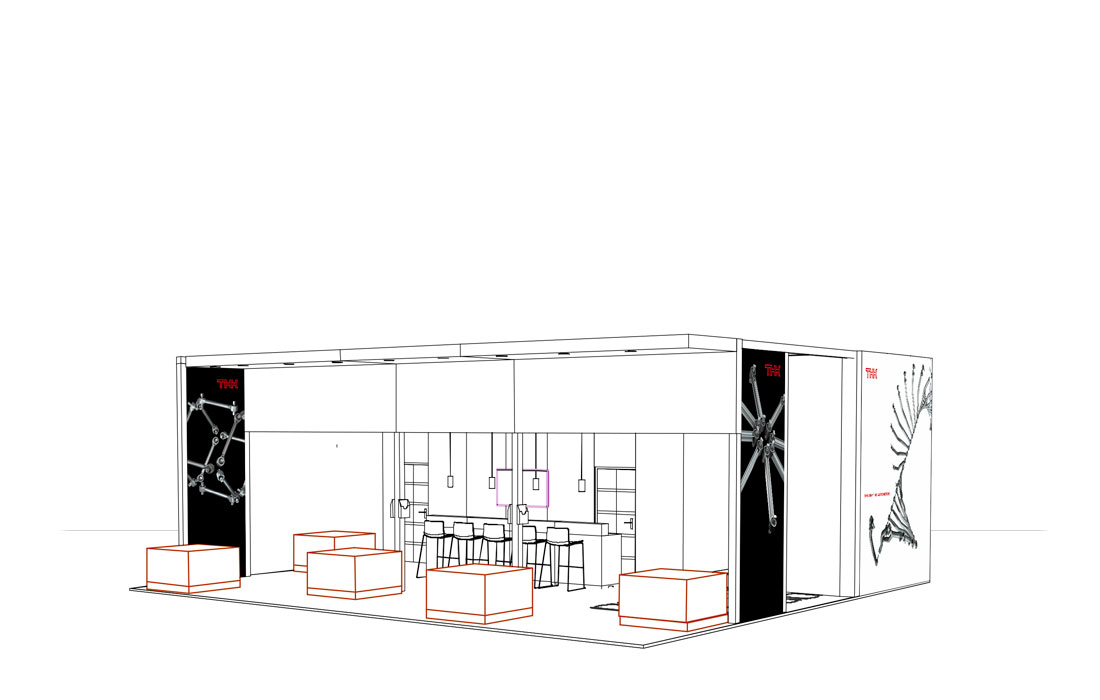 Grafik des Messestands von THK