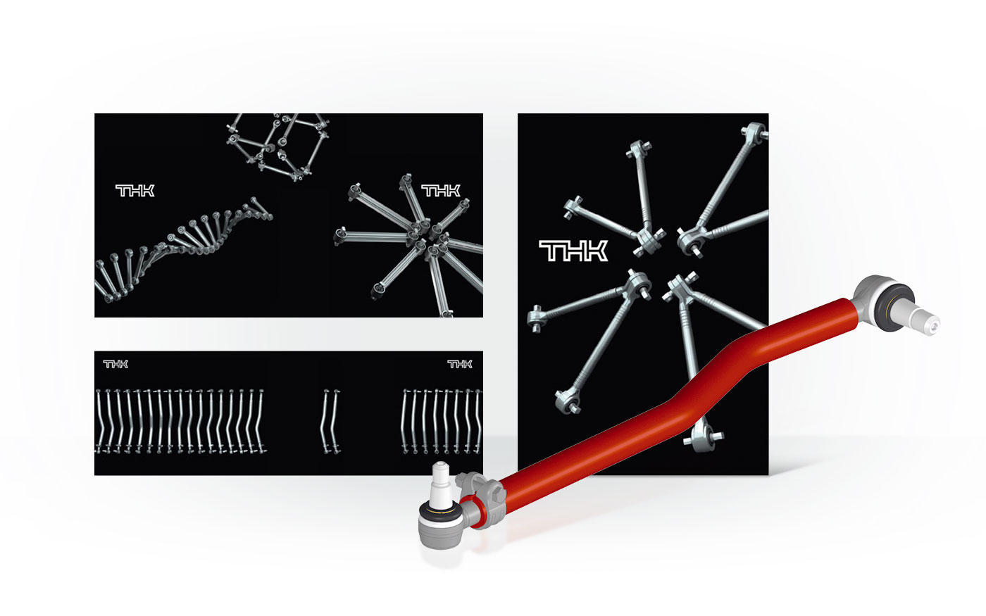 Bildercollage der 3D Visualisierungen von THK