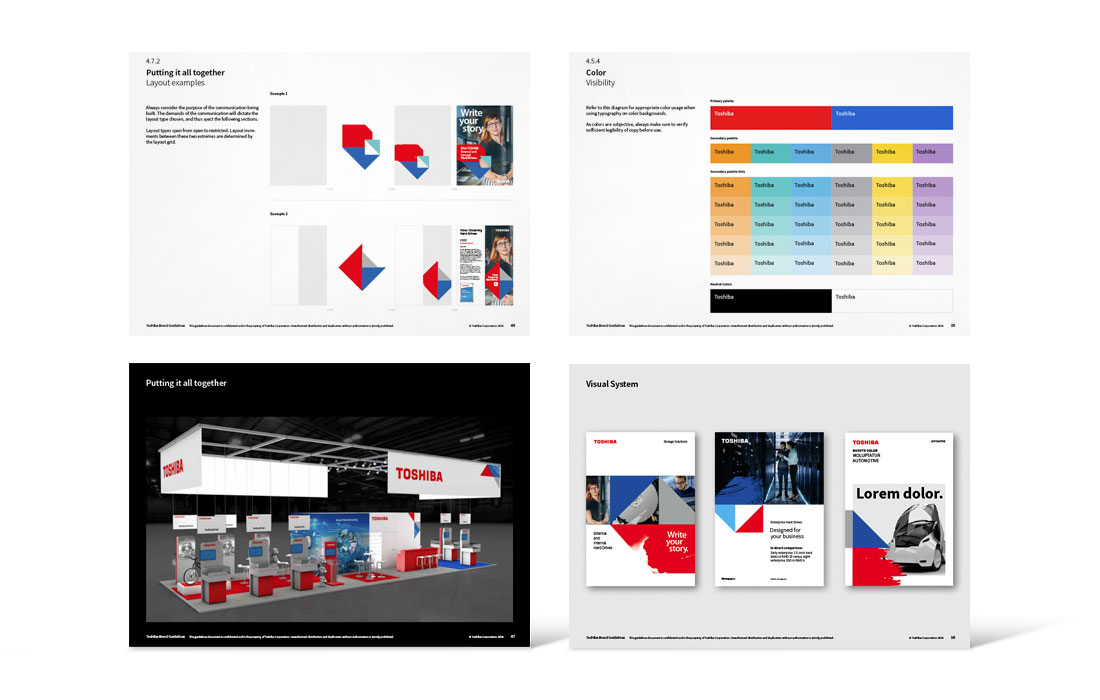 4 Innenseiten der Brand Guidelines von Toshiba