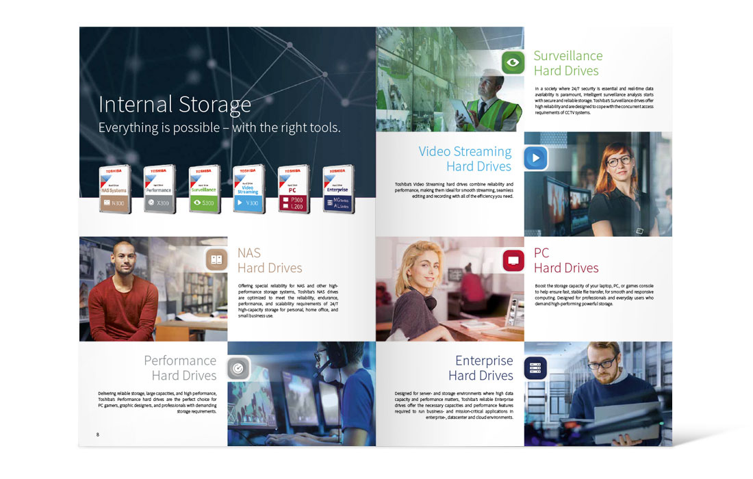 Doppelseite des Toshiba Katalog Storage 2019