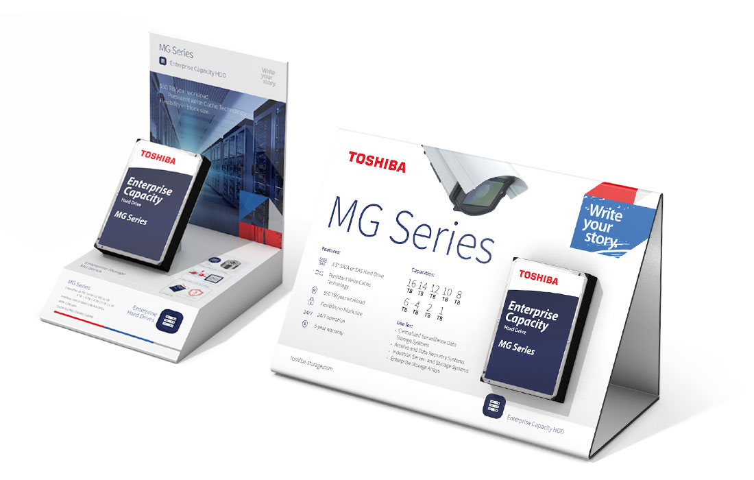 3D-Illustrationen von 2 Toshiba Produktdisplays