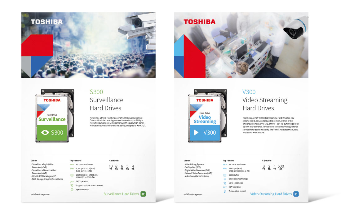 2 Datasheets von Toshiba-Festplatten