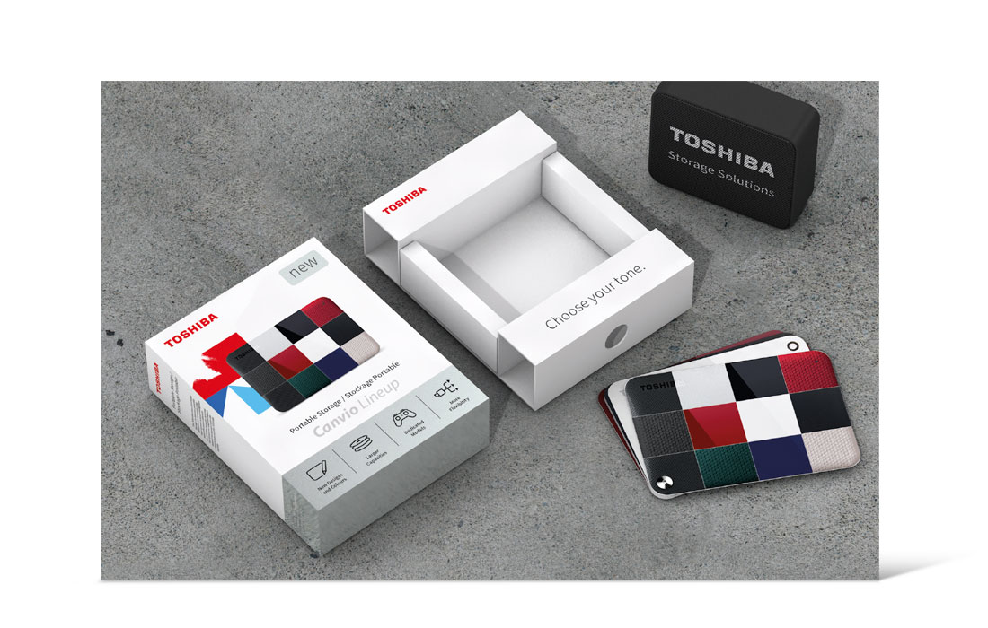 3D-Illustration des kompletten Toshiba Salespartner-Package