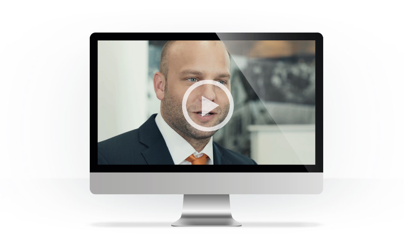 Bild eines Monitors mit dem Startbild des Videos