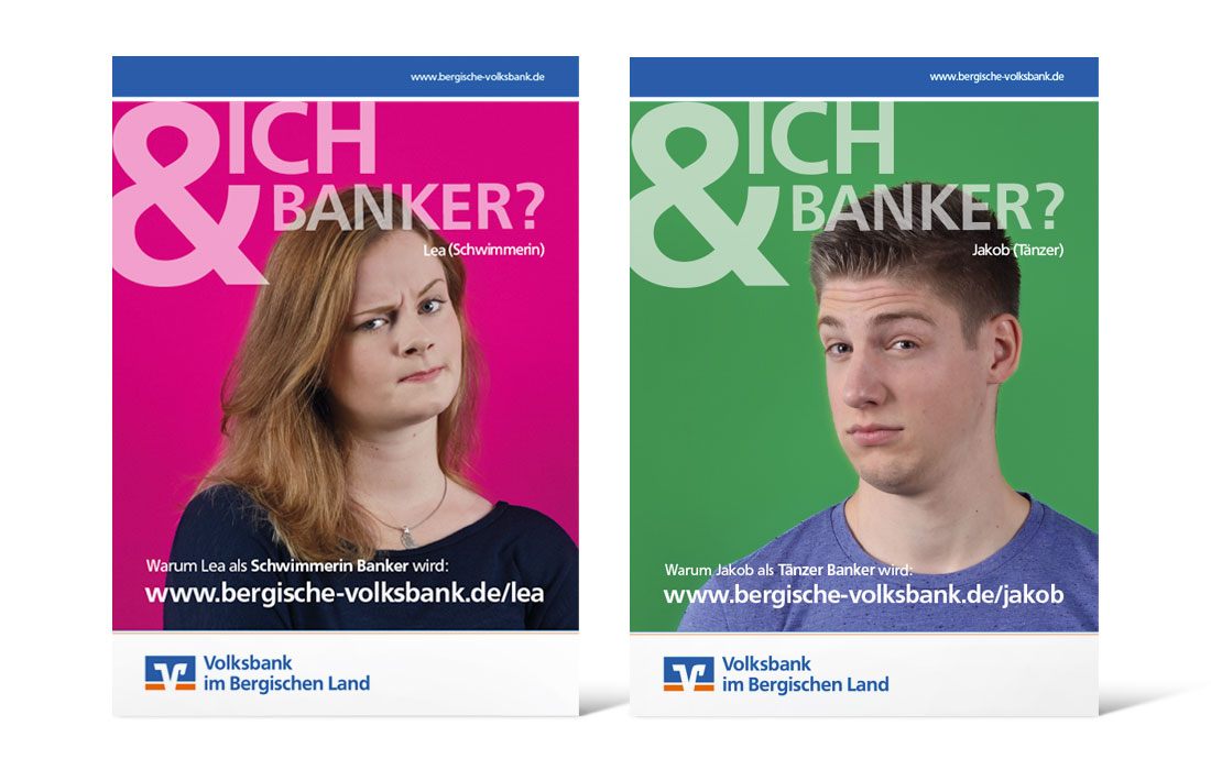 Plakate der Volksbank Azubi-Kampagne