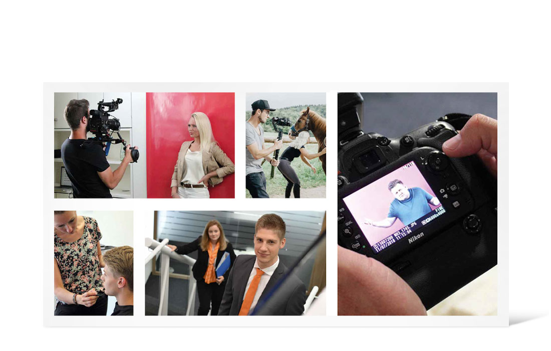 Bildercollage vom Shooting der Volksbank Azubi-Kampagne