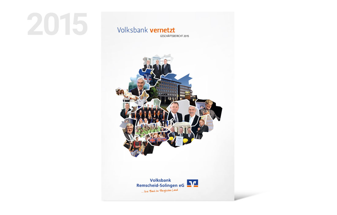 Titel des 2015er Geschäftsberichts der Volksbank im Bergischen Land