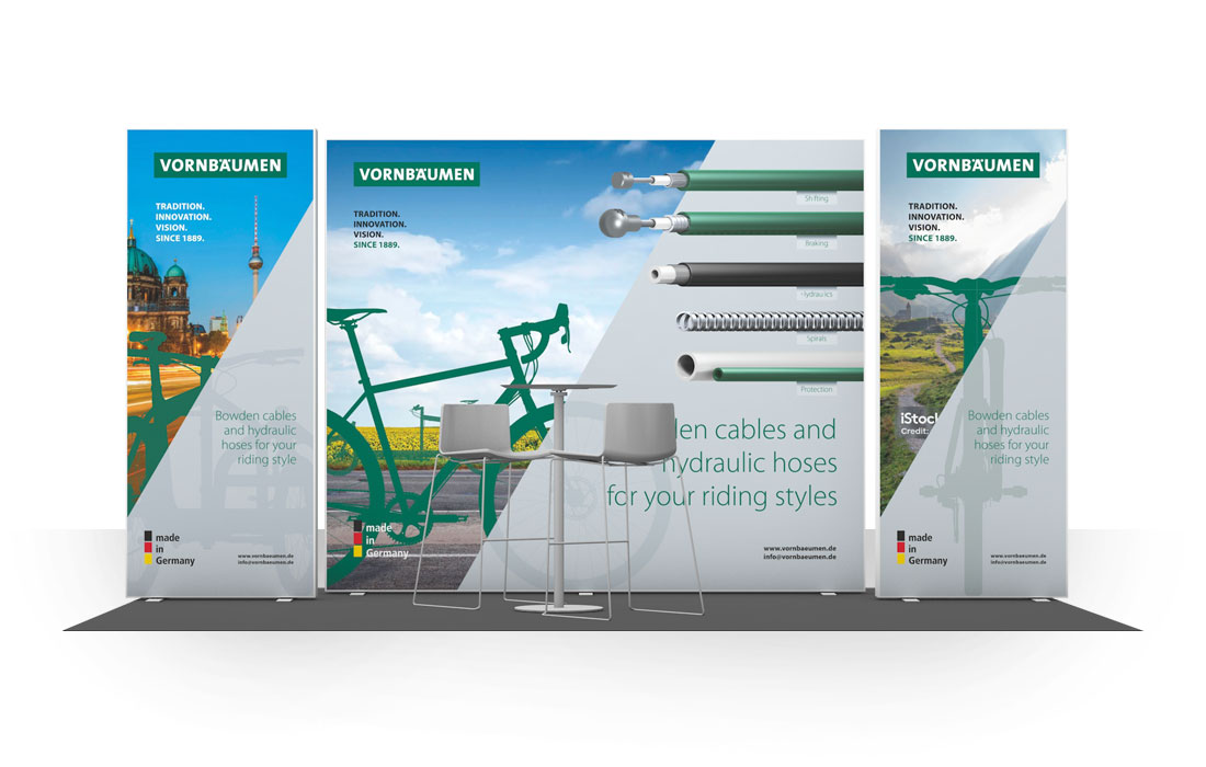 3d-Illustration des Messestands für die EUROBIKE 2024