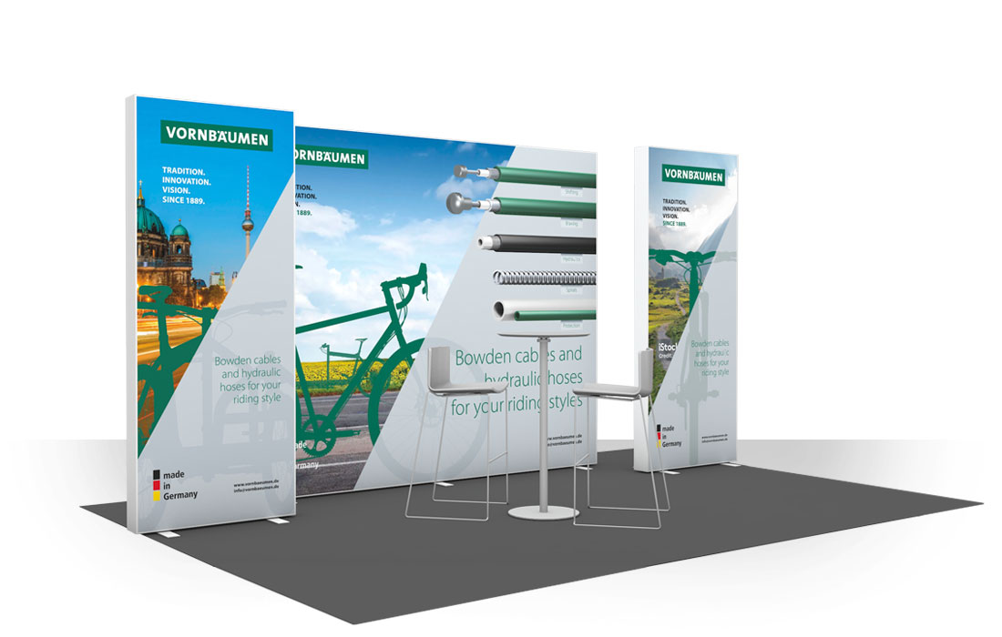 3d-Illustration des Messestands für die EUROBIKE 2024