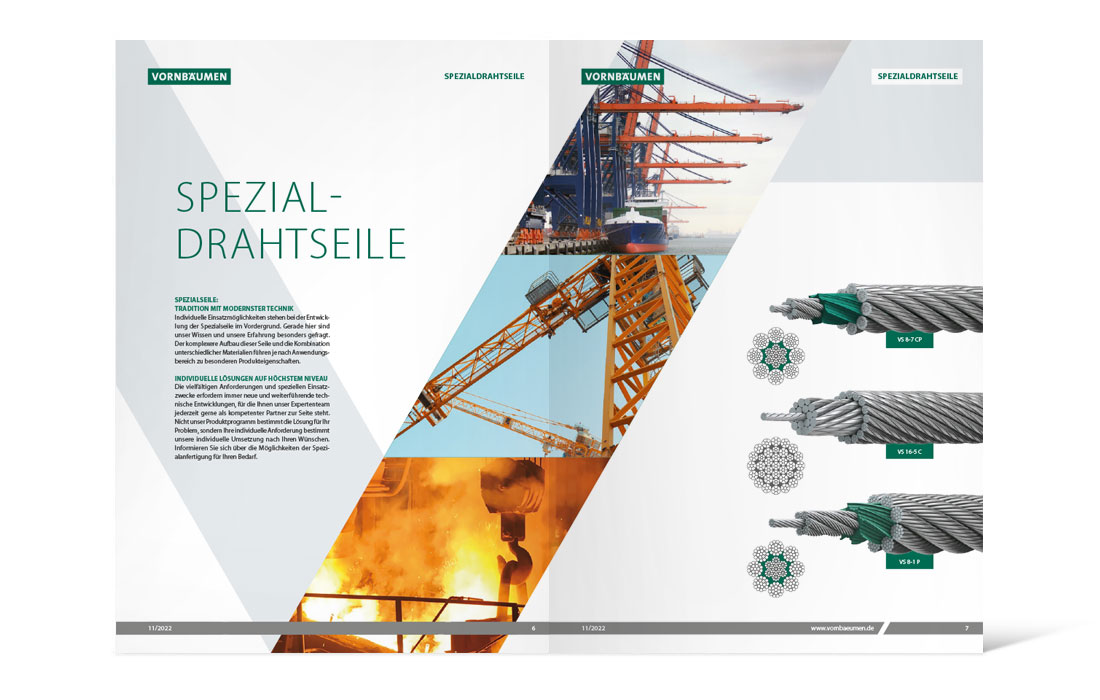 Doppelseite des Vornbäumen Produktkatalogs 2022