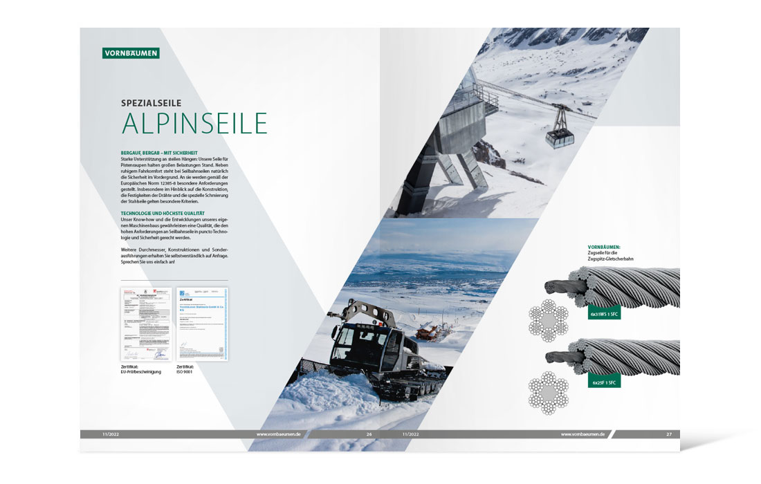 Doppelseite des Vornbäumen Produktkatalogs 2022