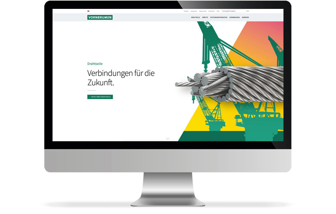 Die Vornbäumen Webseite in der Desktop-Ansicht