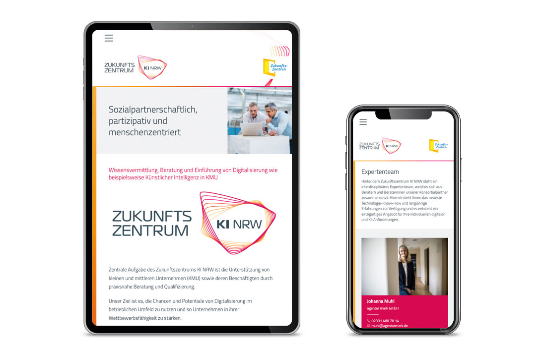 Die MEDITEC Webseite in der mobile Ansicht